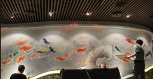 厦门大丰收鱼庄墙壁彩绘