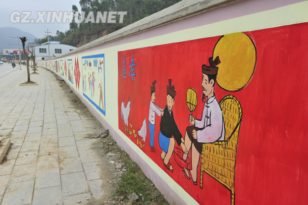 平沙镇一堵堵旧围墙蜕变文化长廊 手绘宣传画让人眼前一亮