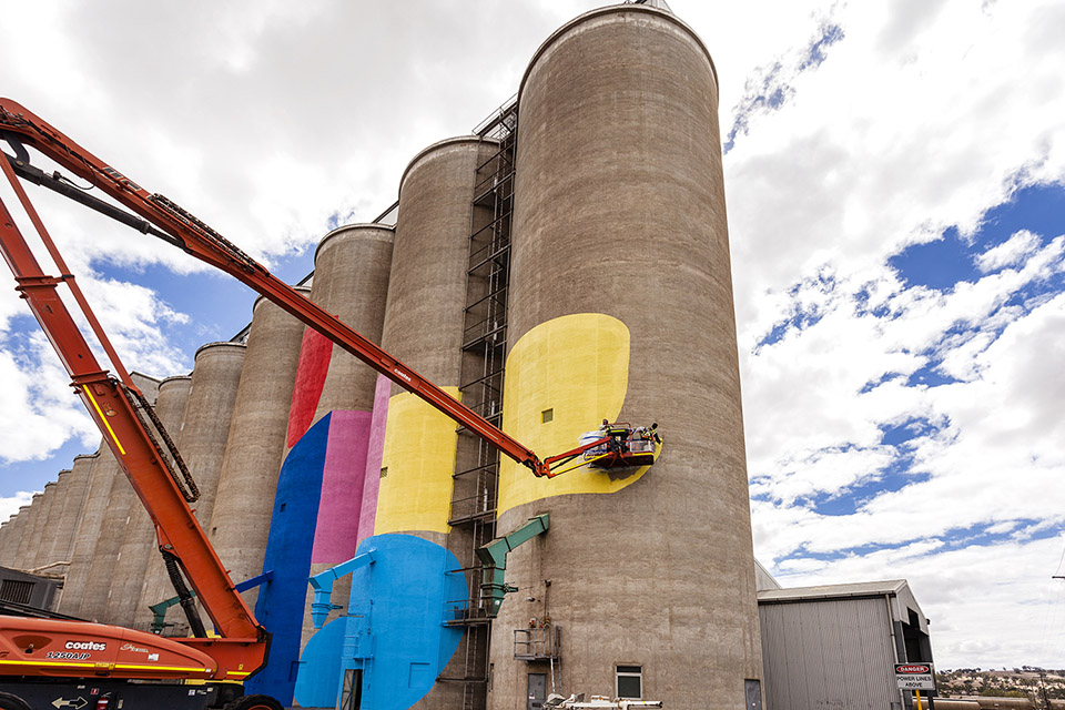 在澳洲西部荒野进行彩绘   Western Australia Grain Silos / HENSE