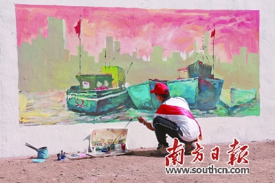 青少年墙绘提升城市“颜值”
